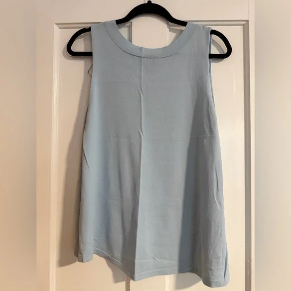 Ann Taylor Factory Light Blue V-Neck Sleeveless Top XL - Picture 3 of 7